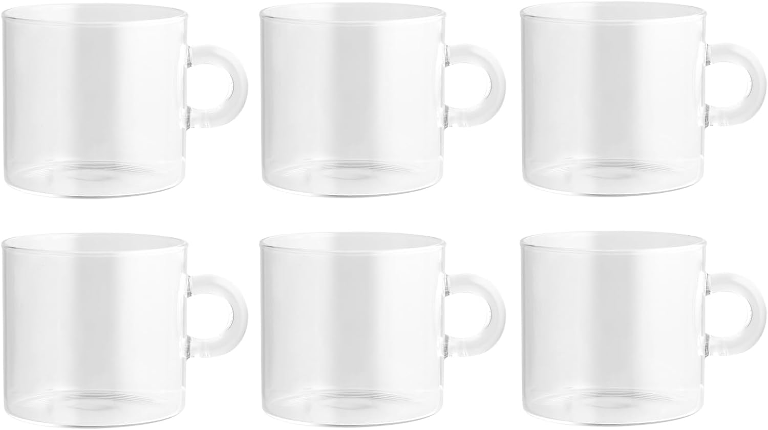 H&H Nuvola Set of 6 Borosilicate Breakfast Cups, without Saucer, 450 Cc