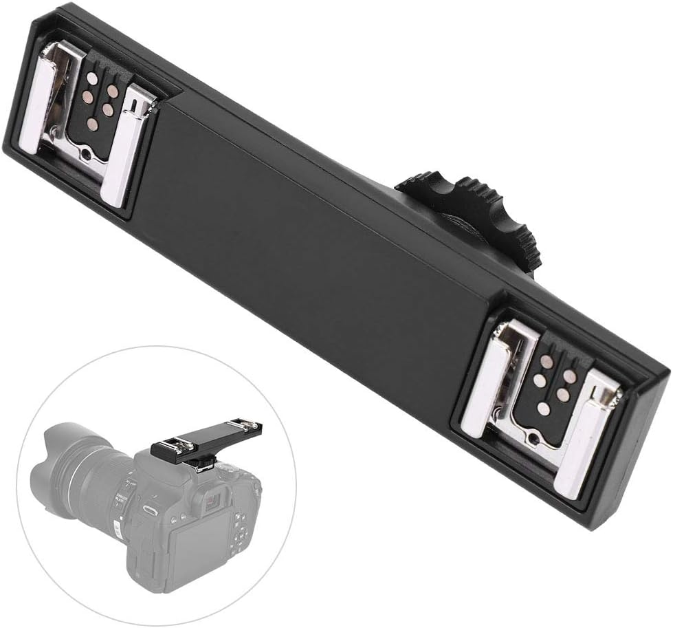 AKLOSIPY Quality Ultralight Dual Hot Shoe Splitter for SLR Camera Camcorder Follow to Digital Camera Warm Shoesplitter Is Spedouble Hot Shoe Mount Double a Cold Spl (#2) image number 2