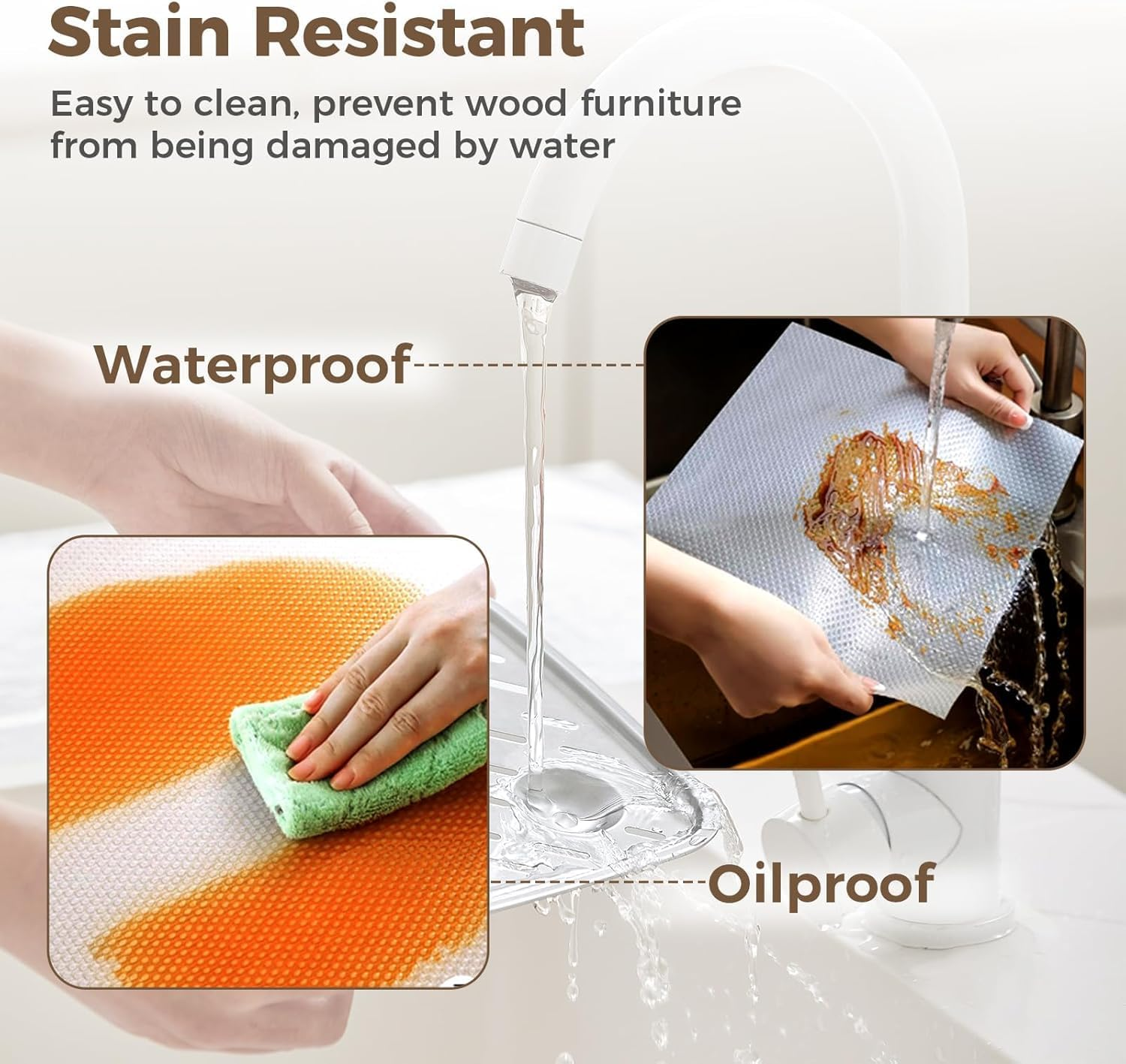 2 Pack Clear Drawer Liners Non Slip 60Cm X 500Cm - Waterproof Kitchen Shelf Liner, Transparent Cabinet & Cupboard Liner for Fridge, Pantry, Countertop - Easy Cut, Washable, Odor-Free image number 4