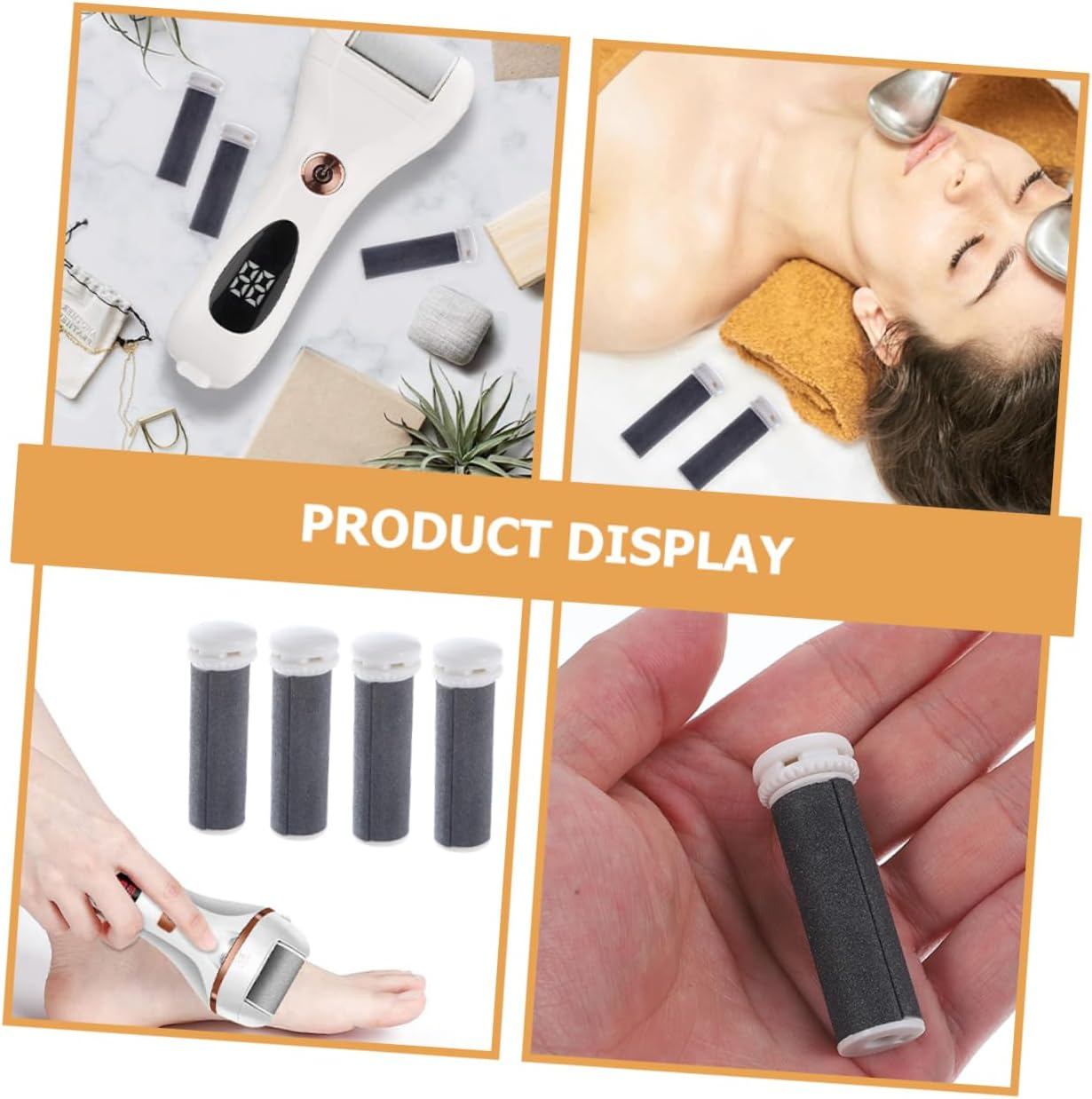 NULYLU 6Pcs Replacement Rollers Heads for Electric Pedicure Foot File Callus Remover Easy to Use image number 2