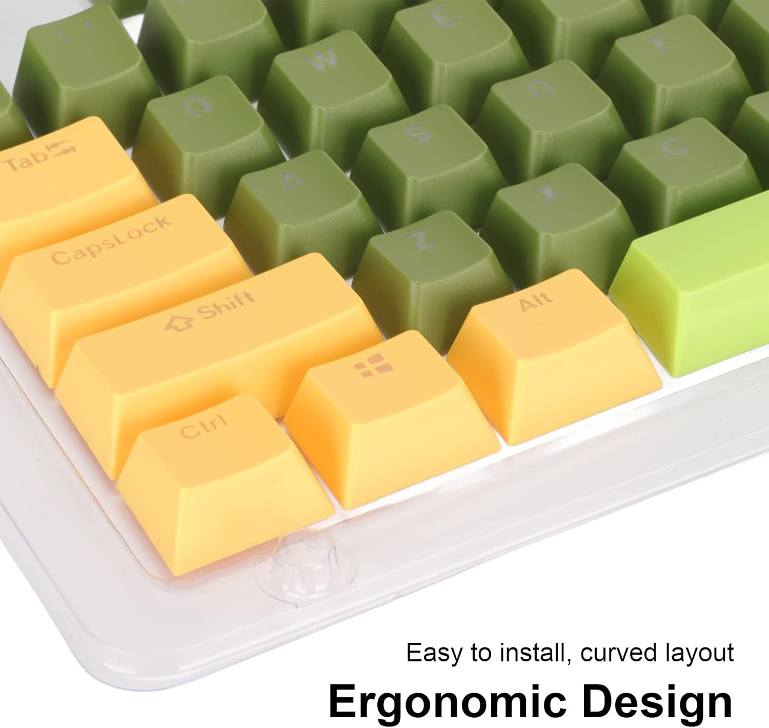 Rengu Keys Mechanical Keyboard Made of Tricolor ABS Material. 61/87/104/84/64/98/96 Keys (Matcha Dark Green)