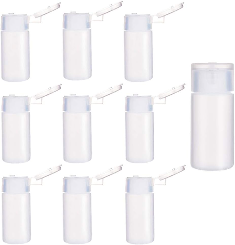 BENECREAT 10 Pack 30Ml 1Oz Small Plastic Flip Cap Sample Bottle Empty Refillable Travel Bottles for Makeup Cosmetic Toiletries Product image number 1