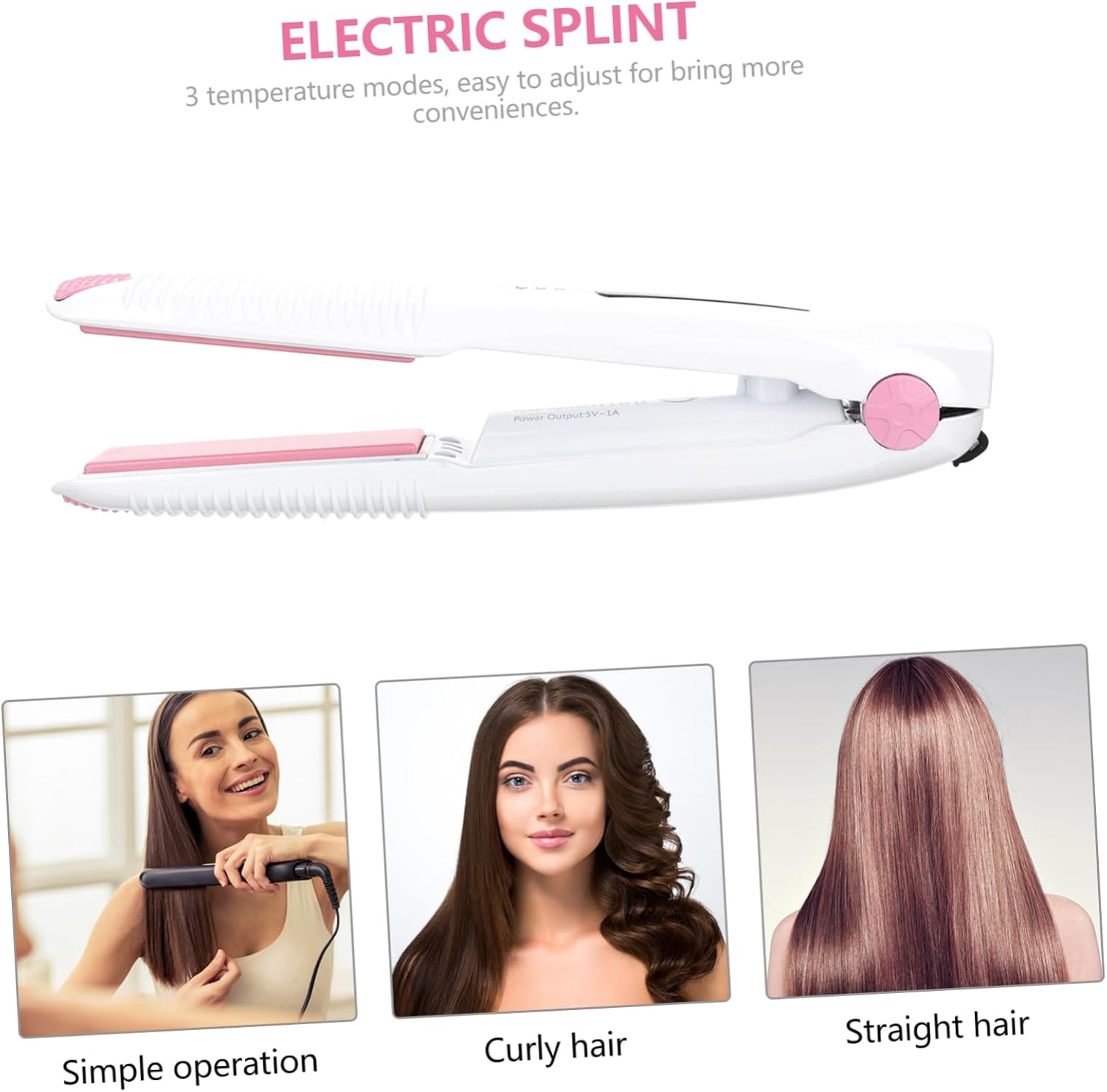 OATIPHO Hot Air Styler Function Rechargeable Hair Straightener Curler Easy to Use for Hair Types image number 6