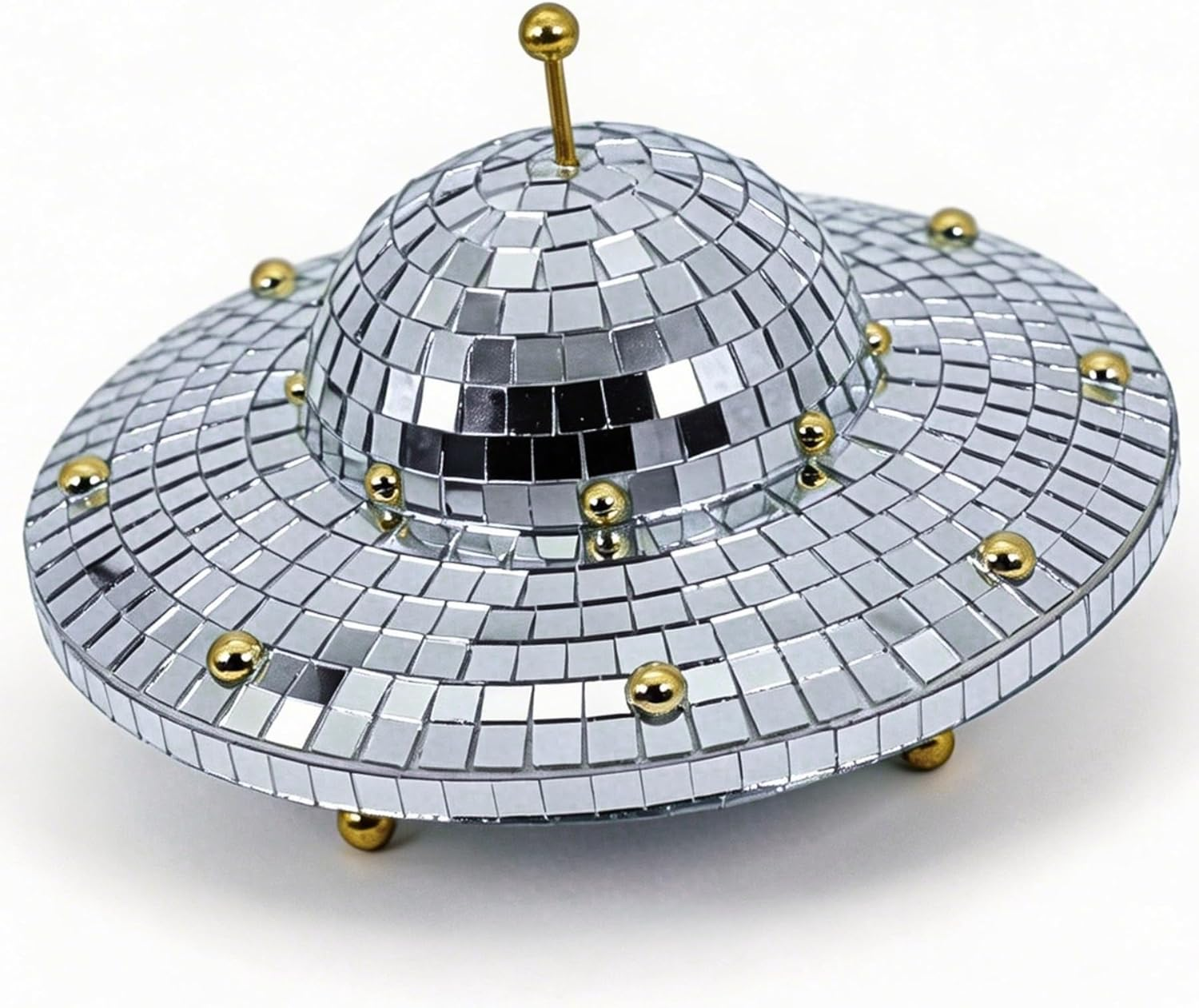 Disco Ball Planet Shaped D&eacute;cor - Gold Disco Balls Decorations for Party,Room, Home, Bar, KTV, Hanging Disco Decor Retro-Reflective Disco Ball Lights Funky Home Decor (9 Inch)