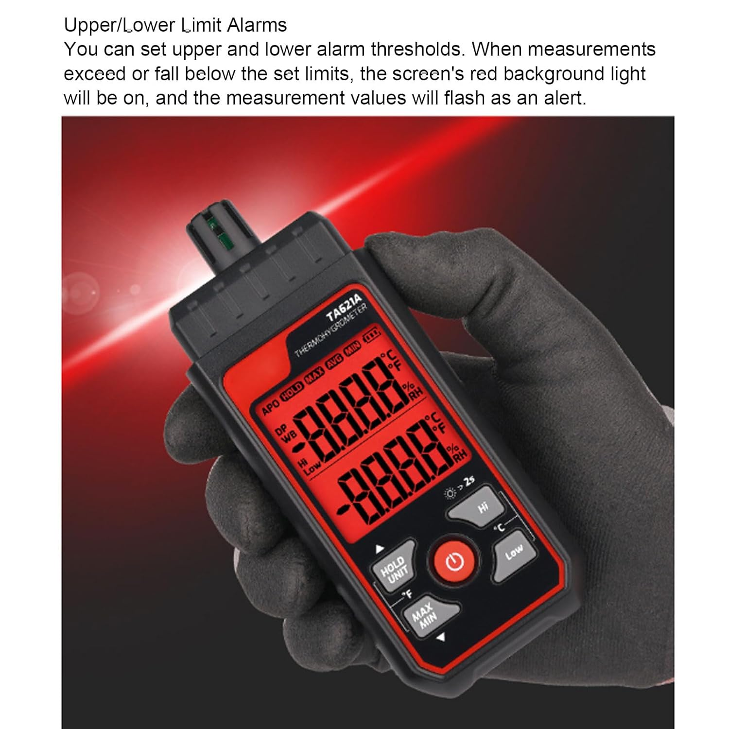 Jiawu Advanced Dew Point Wet Bulb Thermometer, Ambient Temperature and Humidity Meter, 1X for Paranormal Laboratory Researchers image number 6