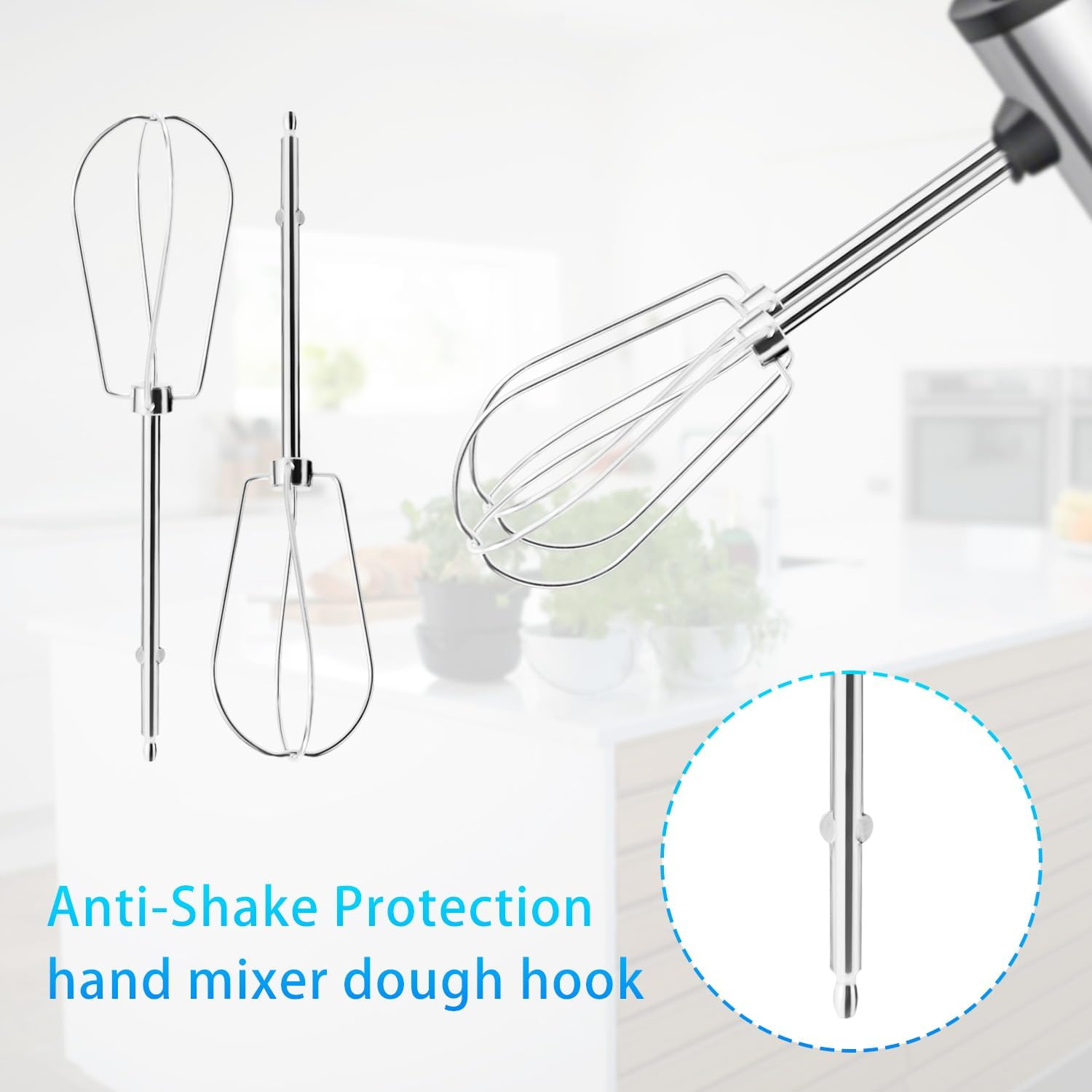 Lyreh 2Pcs Hand Mixer Beaters Attachments Compatible with BLACK & DECKER, Universal Stainless Steel Hand Mixer Turbo Beaters Replacement for Cooking and Baking Tool Accessory image number 5