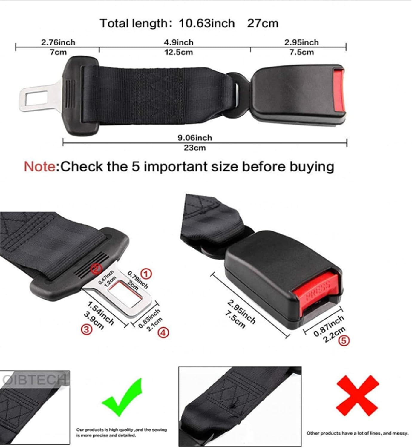 2 Pcs Universal Car Belt Shoulder Extender Strap Pad, 23CM Soft and Comfortable Shoulder Strap Accessory for Auto Interiors image number 5