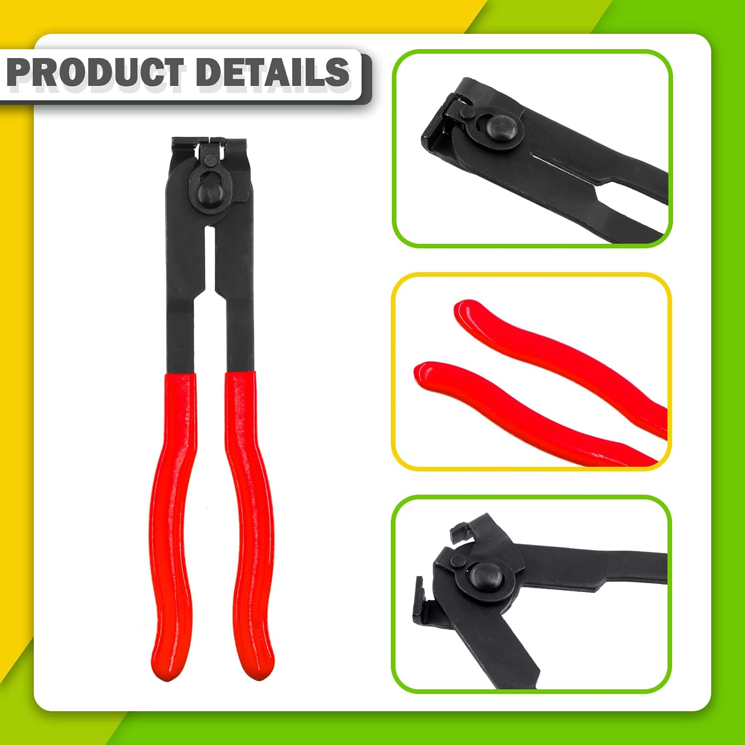 Keadic 3Pcs Universal Auto CV Joint Boot Clamp Pliers Tool Set Includes Joint Banding with Cutter, CV Joint Boot Clamps Pliers and Hose Clamp Pliers Car Repair Tool for Cooling System image number 2