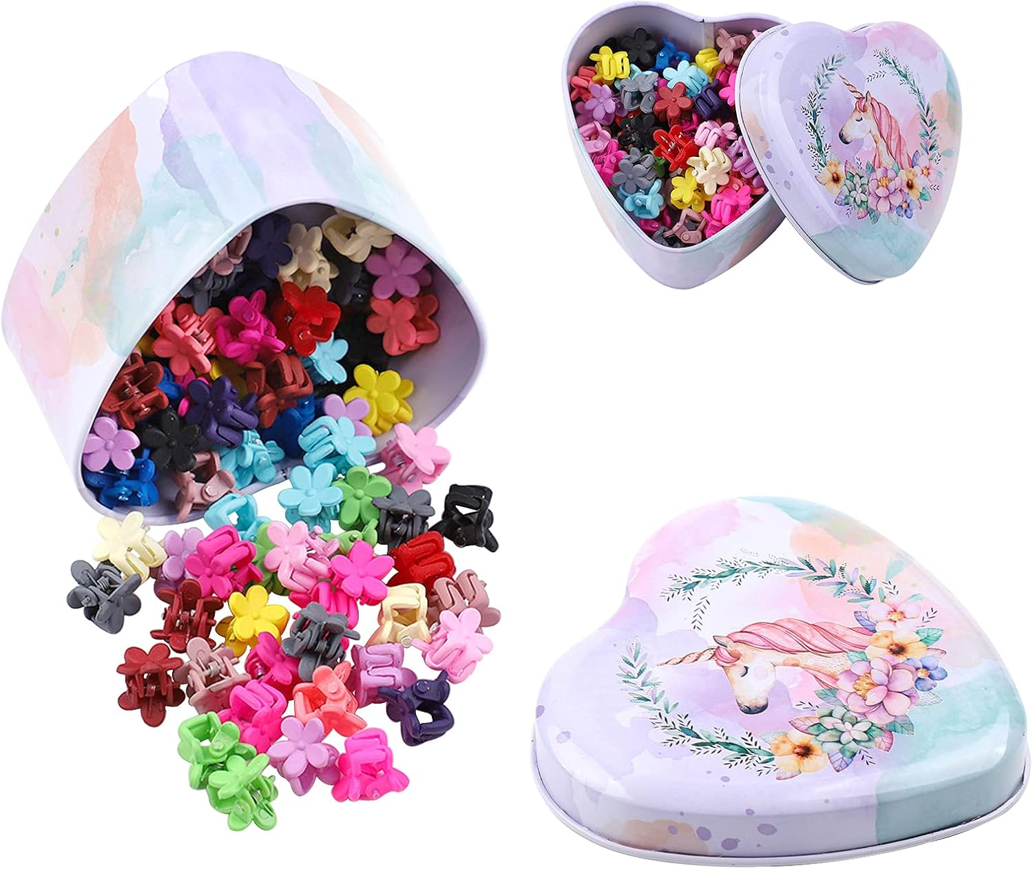 128PCS Baby Girls Small Barrettes Hair Claw Clips Flower Hair Hair Accessories Barrattes for School Girls Kids Teens