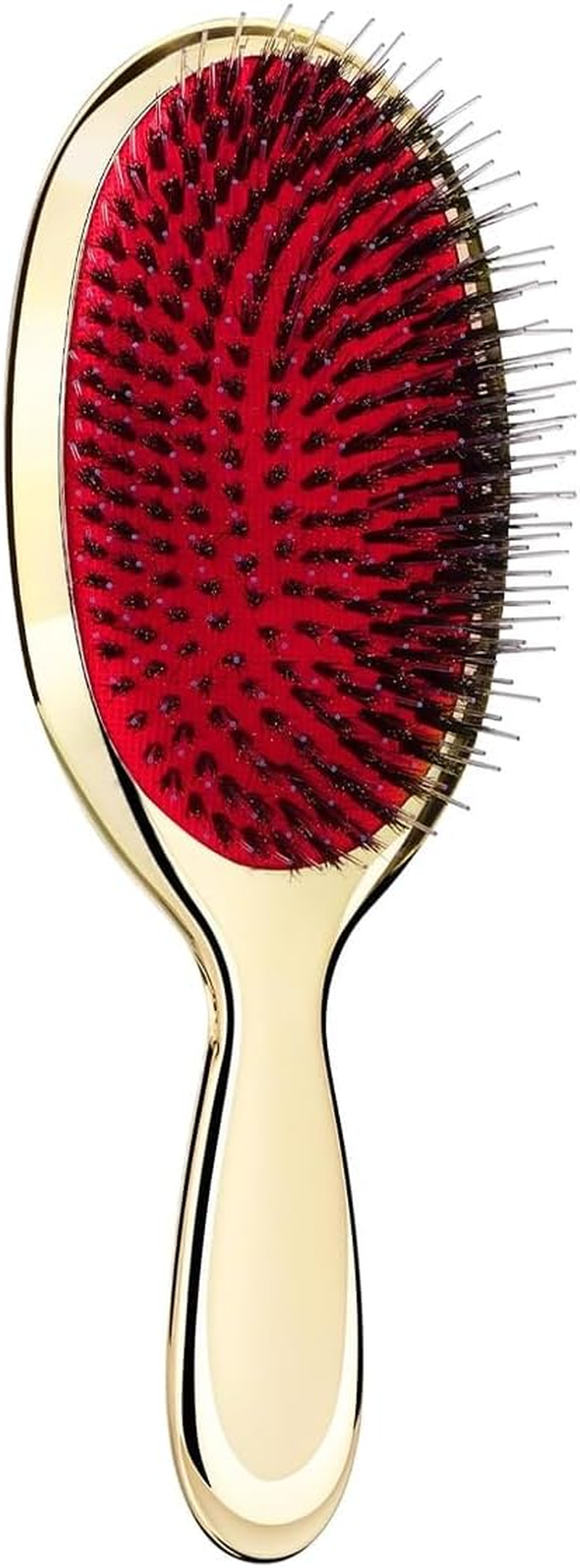 Gorise Hair Brush Paddle Massage Hair Extension Professional Detangling Natural Bristles Cushion Nylon Brush Comb for Women Gold image number 5