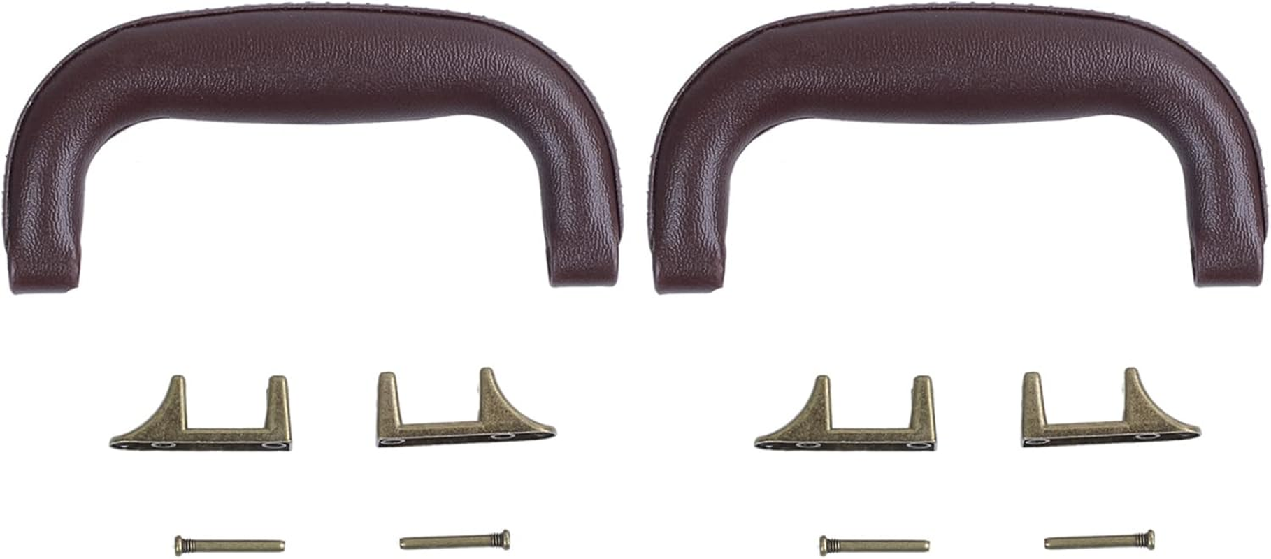 2X Brown Leather Guitar Musical Instrument Box Luggage Toolbox Trolley Case Handle image number 3