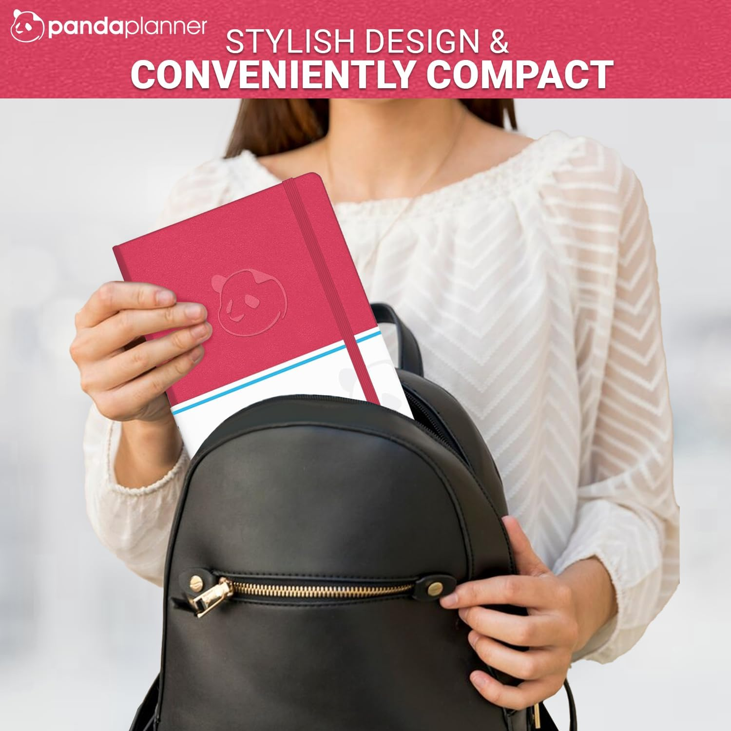 Panda Planner Raspberry Sorbet Daily Planner 2023 by - Organizer Planner for Goals, Gratitude & Focus - Weekly & Monthly Agenda Sections - Undated 90 Day Planner - Raspberry image number 6