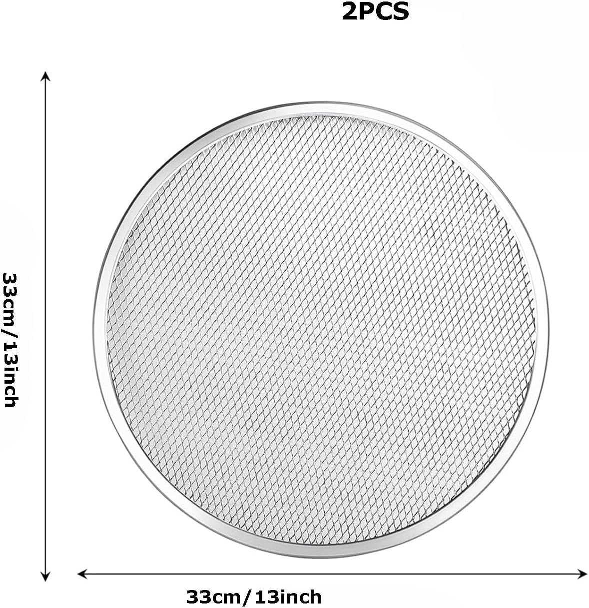 2 Pack 13 Inch Pizza Screen,Pizza Crisper Tray Non Stick Perfect Crust,Stainless Steel Mesh for Oven,Seamless,Rust Free,Durable Baking Trays for Crispy Crusts image number 1