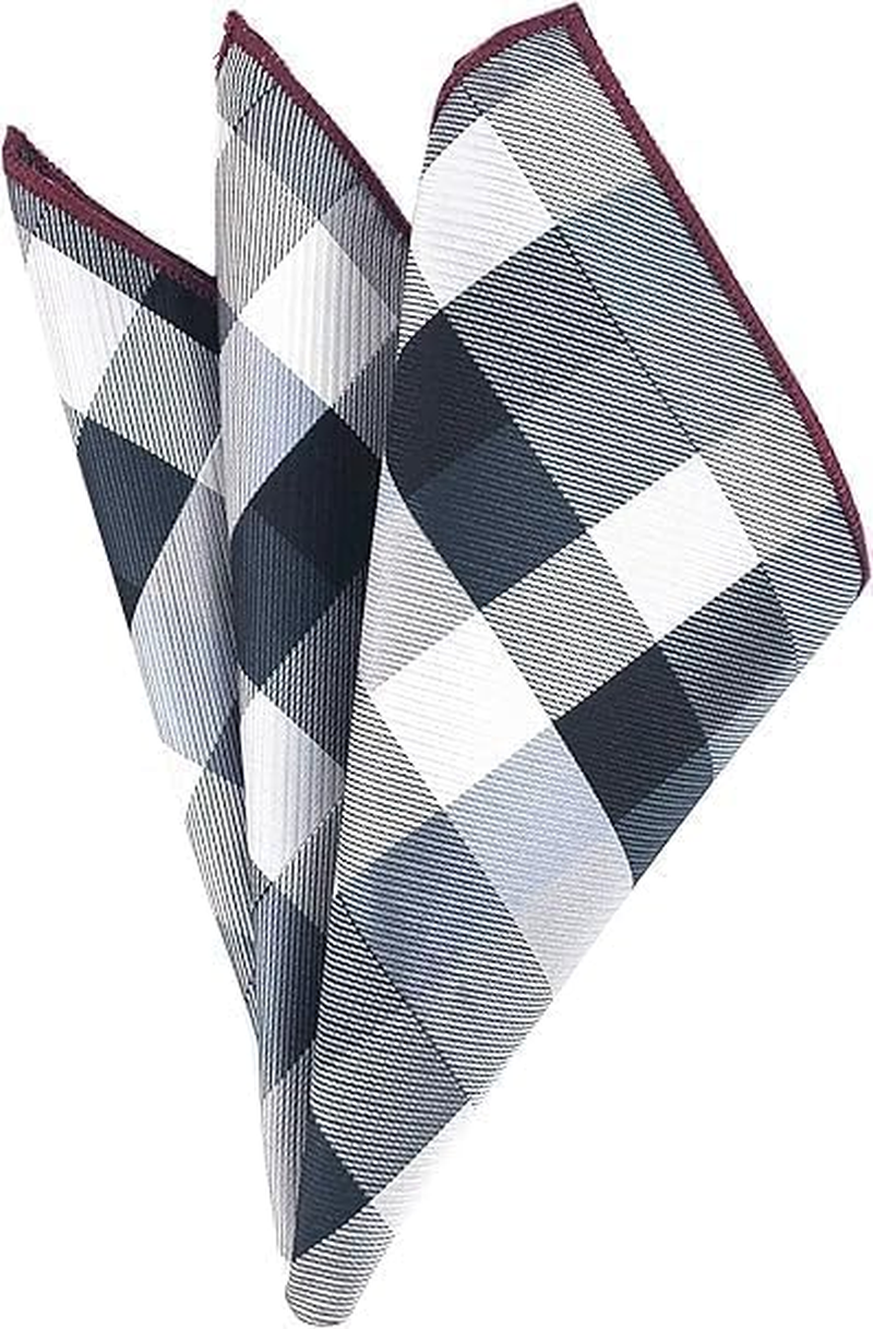 Fashion Men'S Pre Tied Bow Ties Novelty Plaid Check Wedding Formal Pocket Square with Bow Ties Set