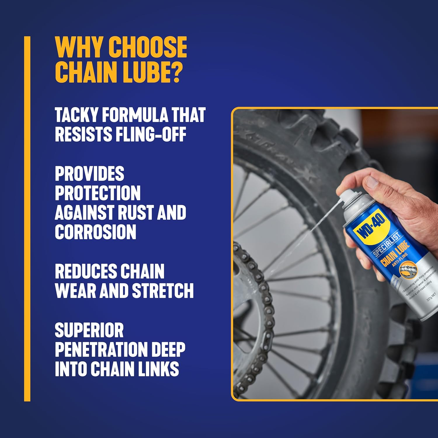 WD-40 Specialist Anti-Fling Chain Lube 237 G image number 1