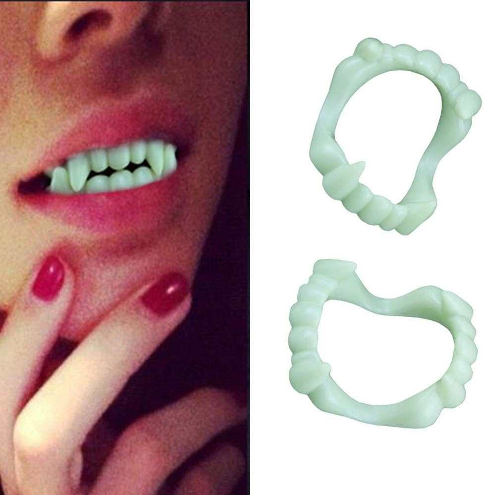 Halloween Vampire Teeth - Glow in the Dark - One Size Fits Adults Children - for Halloween Party,Fancy Dress image number 5