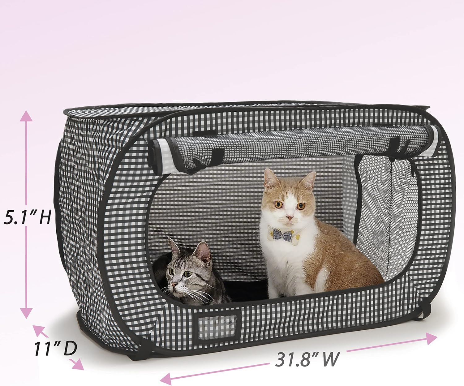 Necoichi Stress-Free Cat Travel Cage(Carrier) Litter Box Set Collapsible Gray White for 2 Cats 31.8" L X 4.5" W X 20" H for Indoor Cats Small Medium Large Cats image number 1