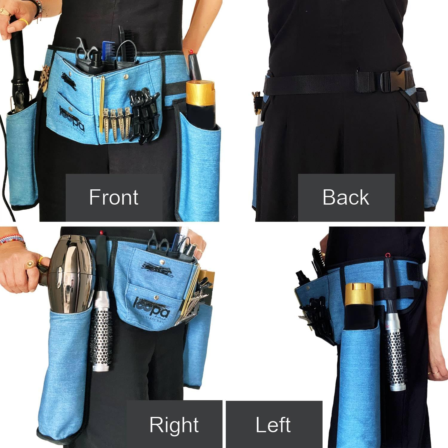 Mobile Hair Stylist & Hairdresser Tool Belt: Organized Storage & Quick Access with Thermal Pocket for Curling Irons, Hair Dryers, & Hairspray &ndash; Perfect for On-The-Go Stylists image number 3