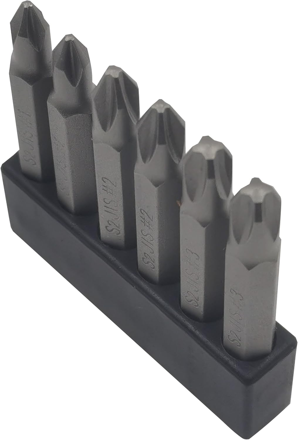 6Pcs 50Mm JIS Screwdriver Bit Set with Magnetic Tip,1/4 Hex Shank, S2 Alloy Steel & 6-Hole Storage Strip-Erfect for Japanese Motorcycles, Cars，Bicycle & Equipment (JIS #1X2#2X2#3X2) image number 1