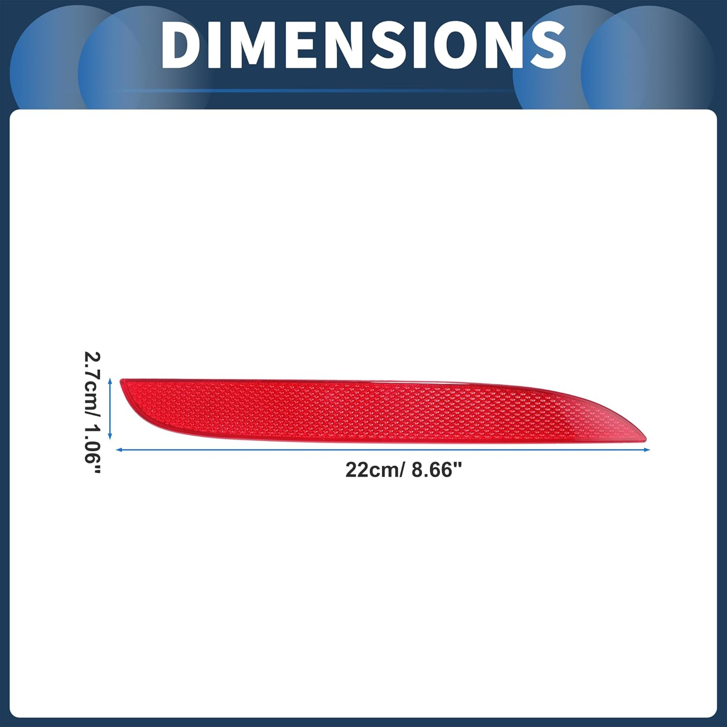 X AUTOHAUX Bumper Reflector Rear Right 8.66"X1.06" Bumper Reflector Side Marker No.63142990864 for BMW X1 E84 2009-2015 Plastic Red Durable