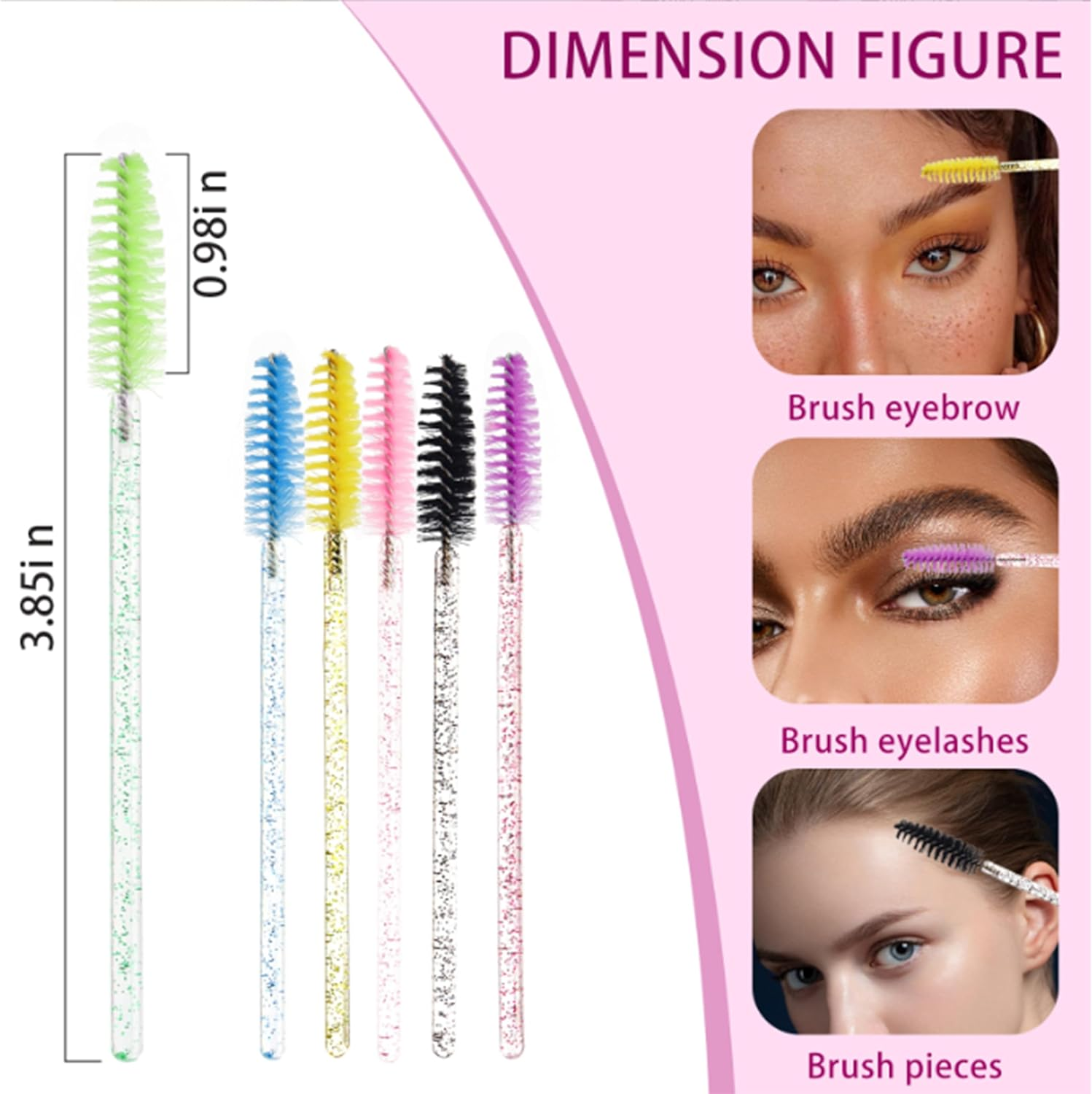 300 Disposable Crystal Spoolies for Eyelash Extensions, Brows & Makeup &ndash; Lash Brushes for Salon & Professional Use image number 4