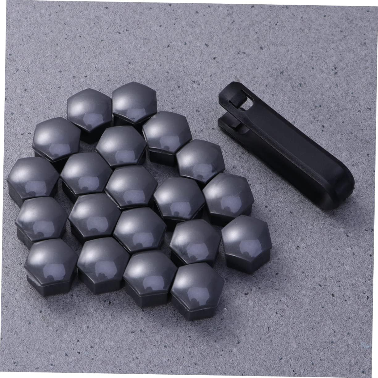 PRETYZOOM Universal Automotive Wheel Lug Nut Covers 21Mm Set with Clips Sturdy Grey Hexagonal Protectors for Enhanced Wheel Appearance image number 2