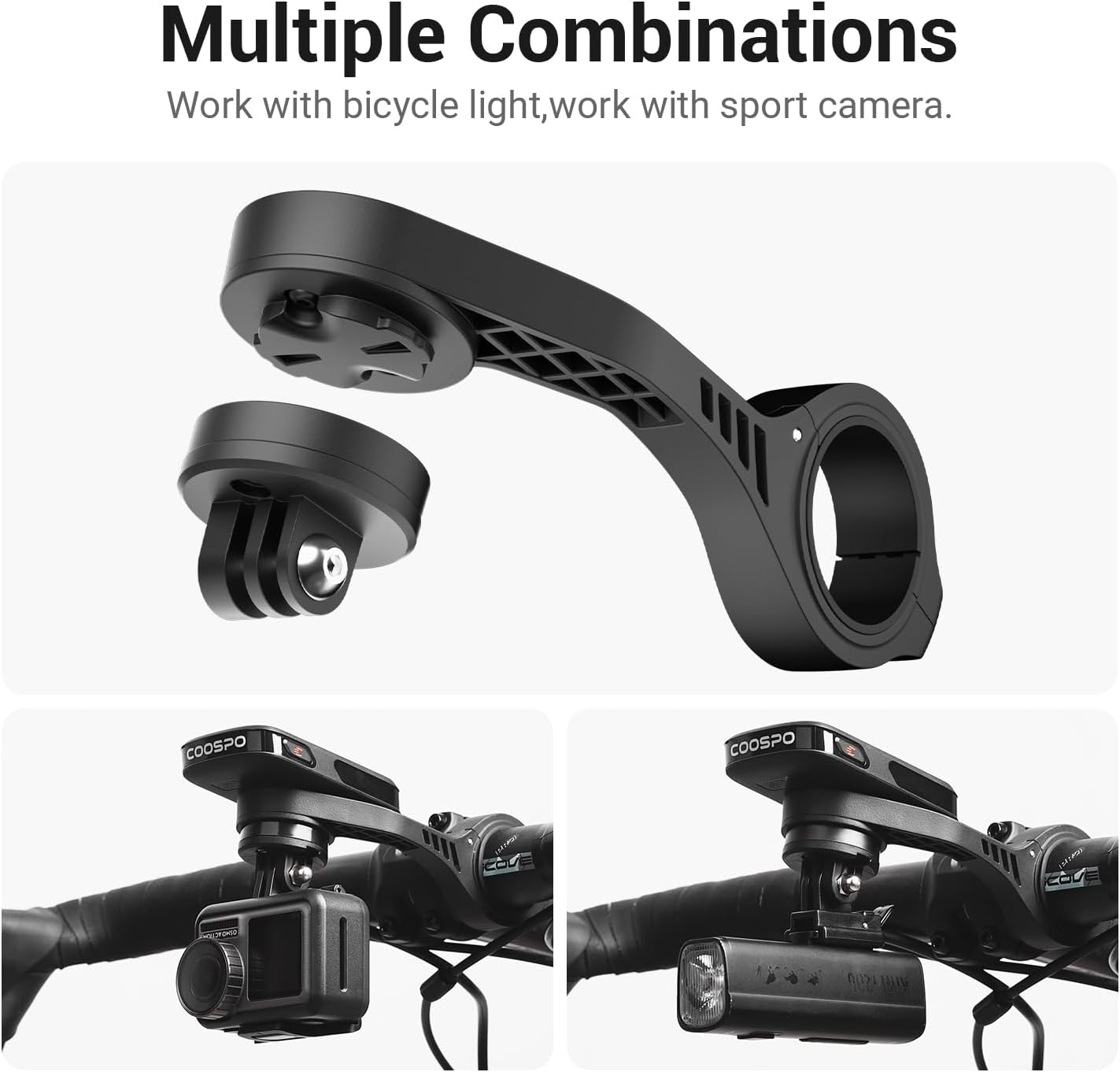 COOSPO Bike Computer Out Front Mount MT5S, Compatible with Garmin and Gopro, Bike Computer Mount Adapter for Handlebar 25.4Mm/31.8Mm image number 5