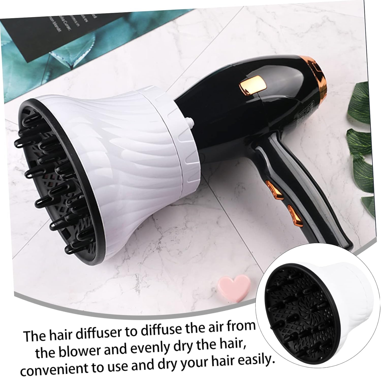 BAZEITFLOW Plastic Hair Diffuser 1-Piece Adjustable Blow Cover for Hair Types Portable and Collapsible Design for Travel and Easy Storage