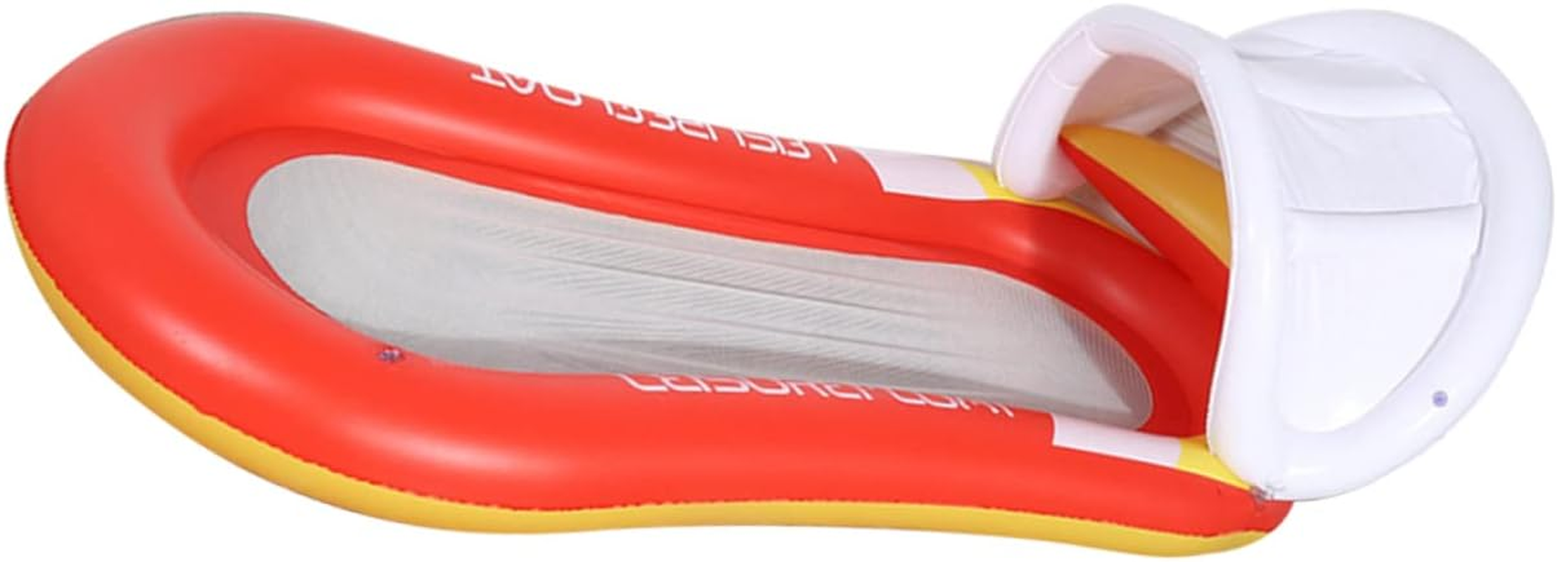 ERINGOGO Inflatable Floating Bed and Water Hammock for Adults 160X90Cm Orange PVC Recliner with Sunshade for Pool Relaxation and Floating image number 1