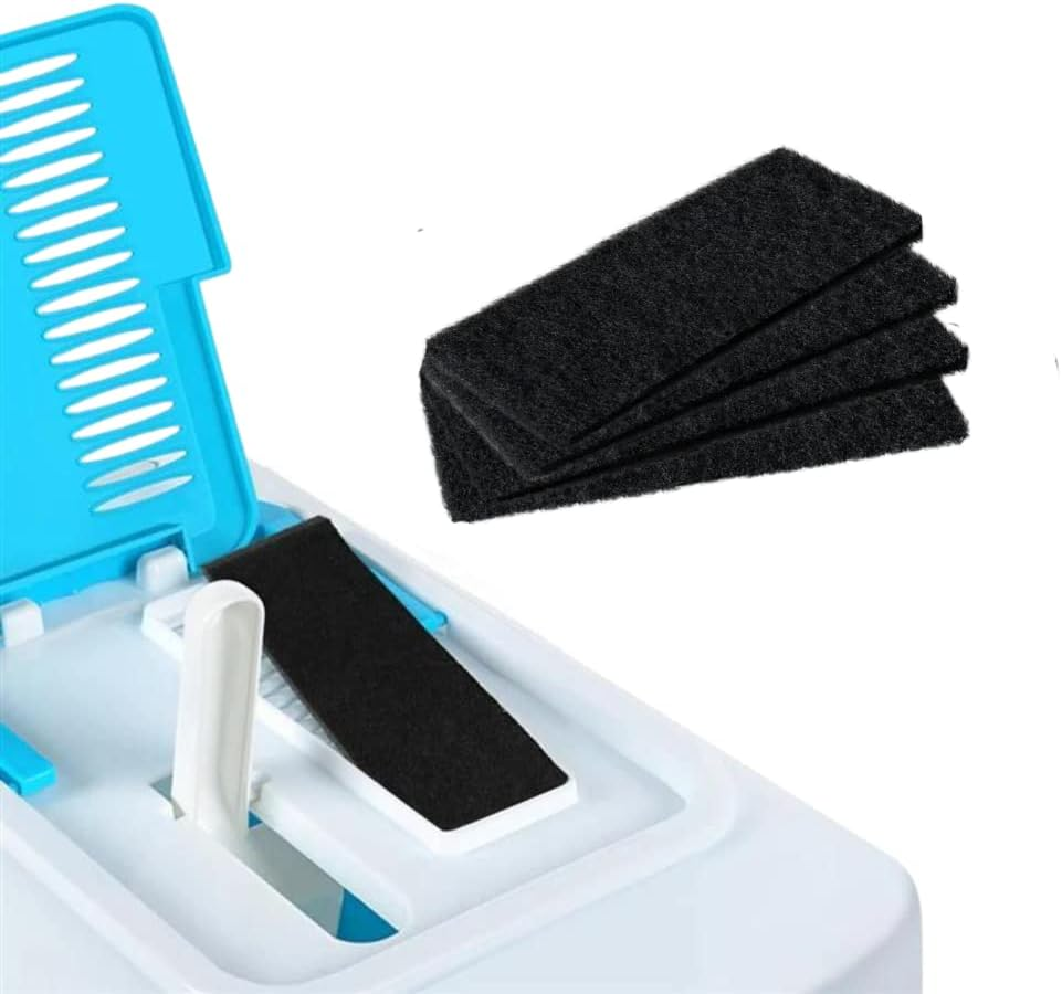 B4C Activated Carbon Filter for Cat Litter Tray, Pack of 4 Replacement Filters for Cat Litter Tray with Lid, Black Filter, Cat Litter Tray Odour Stopper, Easy Installation, Keeps More Freshness And image number 5