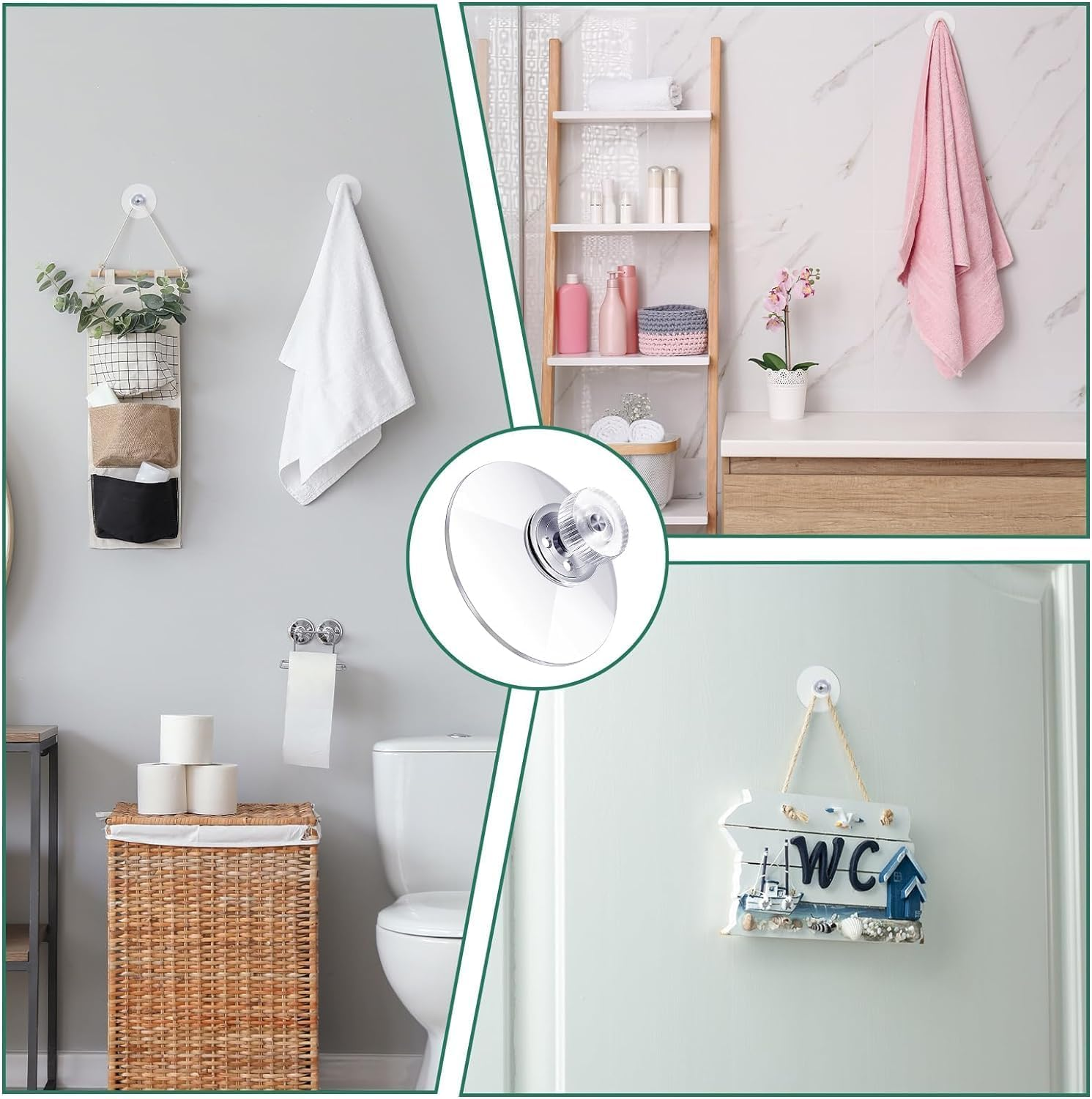 10 Pcs Suction Cup Glass Suction Pads 41Mm Clear PVC Plastic Sucker Pads/Without Hooks Extra Strong Adhesive Suction Holder/Transparent Screw Hooks Sucker without Hooks image number 3