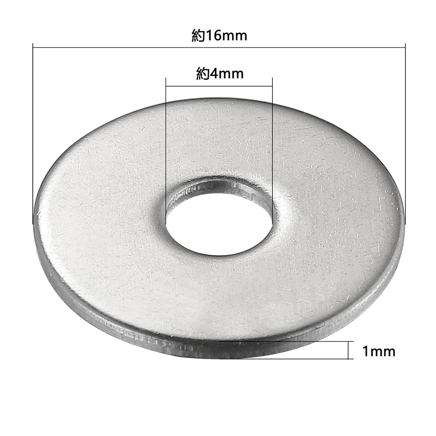 304 Stainless Steel Flat Washers, Flat Washers for Bolts Assortment, Rust Free Fender Washers M4*16Mm*1Mm image number 1