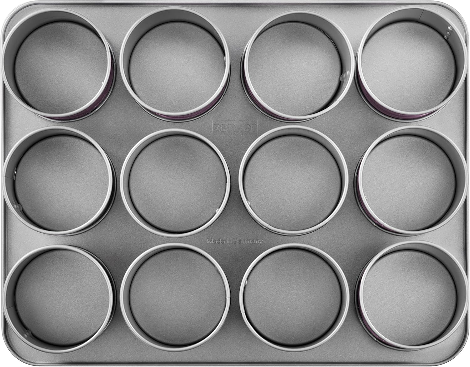 Zenker Creative Studio 12 Mini Cake Baking Tray, Cupcake Baking Mould, Mini Cake Mould with Non-Stick Coating, Cake Mould for Small Cakes, Creative Baking (Colour: Pink, Silver), Quantity: 1 Piece