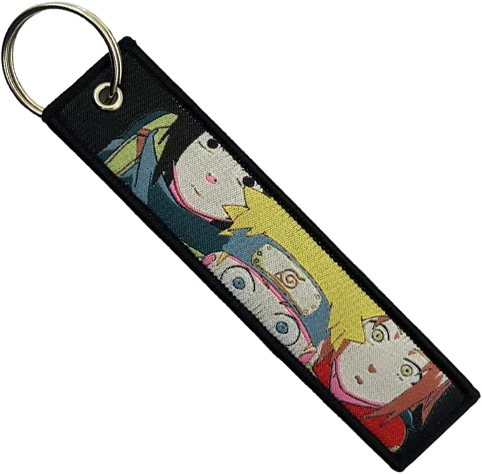 1 Pack Keychain Tag Anime Jet Tag Key Chain Embroidered - EDC for Motorcycles, Scooters,Atv,Car and Anime Gifts