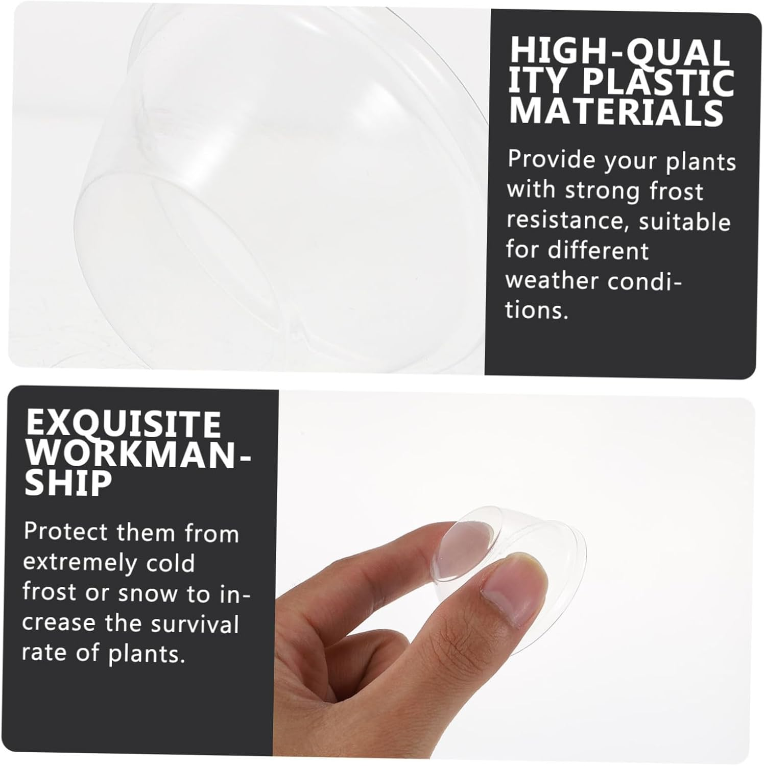 BEBEMOKO Moisture Retaining Plant Covers 50 Pack Transparent Planting Lids for Indoor Garden Hydroponic Supplies image number 4