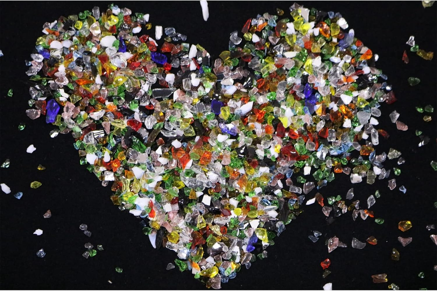 Bairdish Mirror Broken Glass Pieces Glitter Sprinkles 2-4Mm Glass Grains Colorful Irregular Blunt for Nail Arts Craft DIY Mobile Fish Tank Filler Jewelry Phone Case Making (100G)