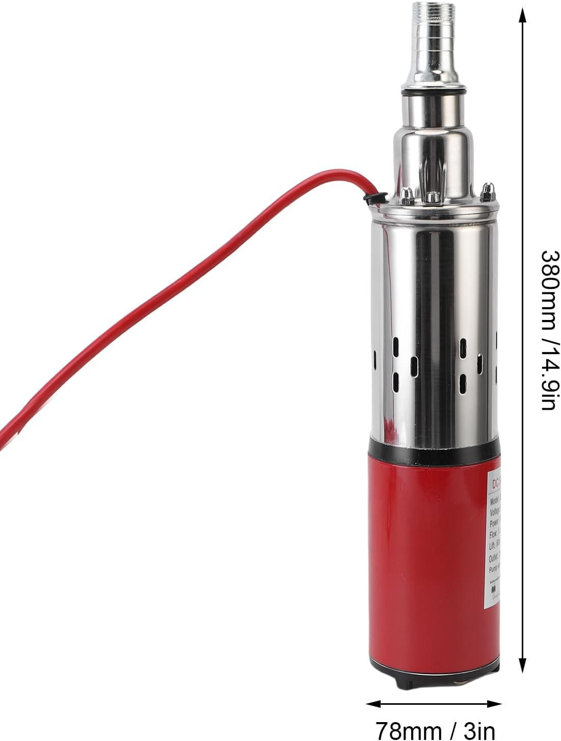 6.6GPM 196FT 1 Inch Outlet Stainless Steel Submersible Pump Solar Well for Home Use for Grassland Pastures and Water Tanks image number 5