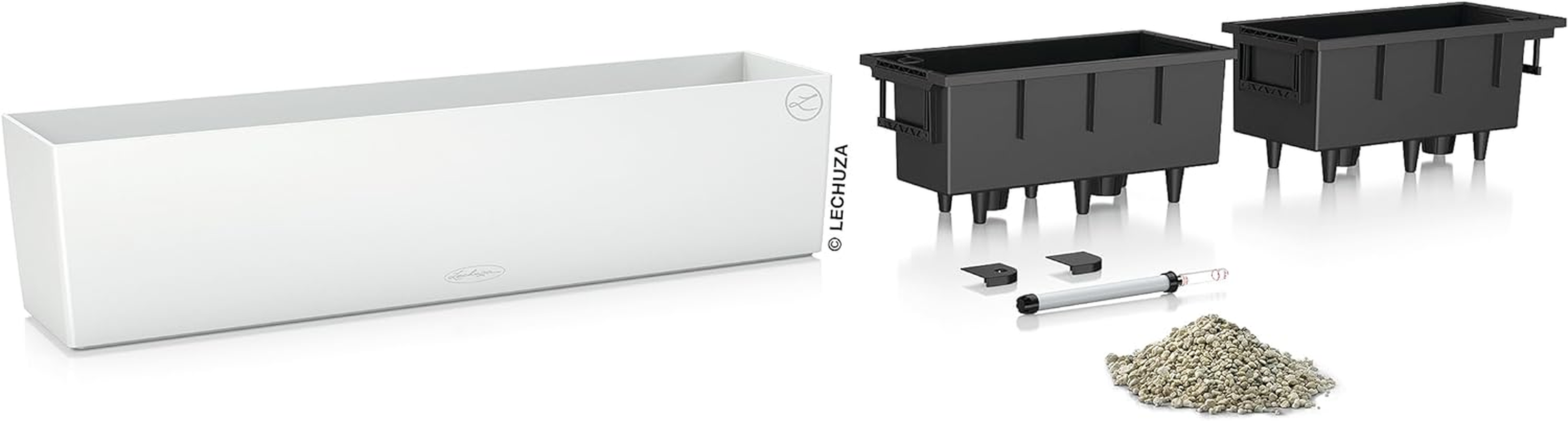 Lechuza Balconera Color 80 Self Watering Plant Pot, White, 19 Cm Diameterx 79 Cm Width X 19 Cm Height