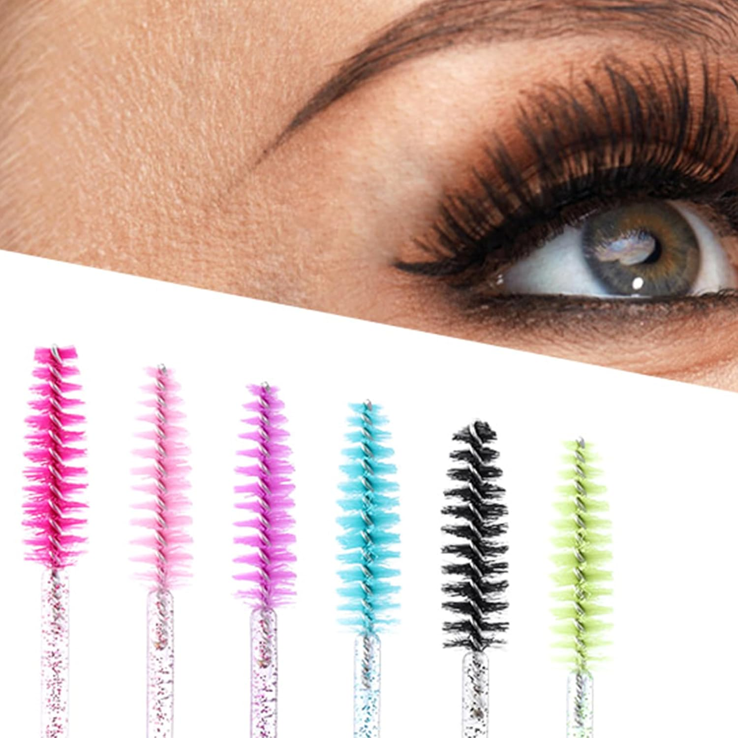 300 Disposable Crystal Spoolies for Eyelash Extensions, Brows & Makeup &ndash; Lash Brushes for Salon & Professional Use image number 1