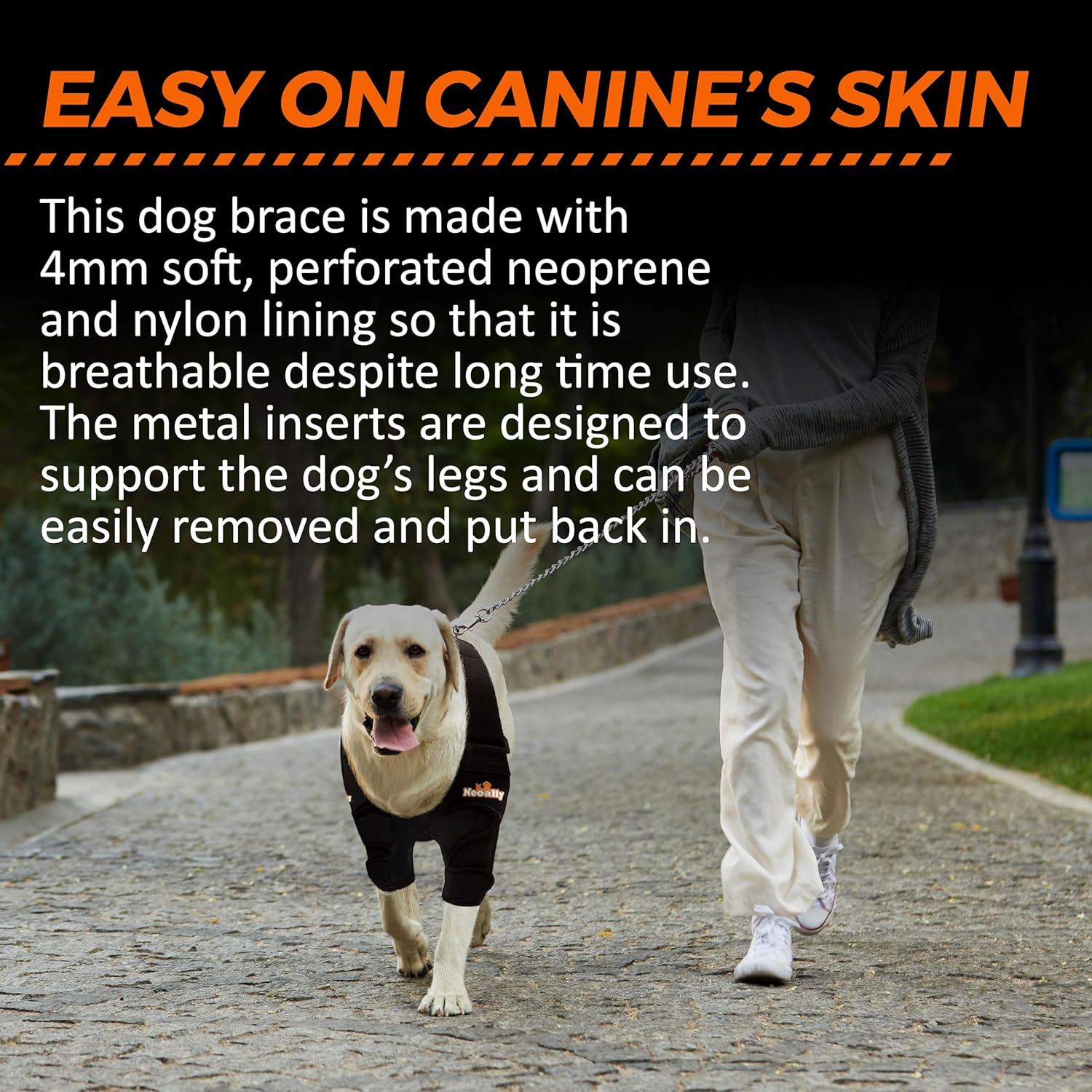 Neoally Dog Elbow Support Brace with Metal Inserts for Canine Elbow and Shoulder Support Elbow Hygroma, Dysplasia, Orthosis, Calluses, Pressure Sores and Shoulder Dislocation (Right Leg, Small) image number 4