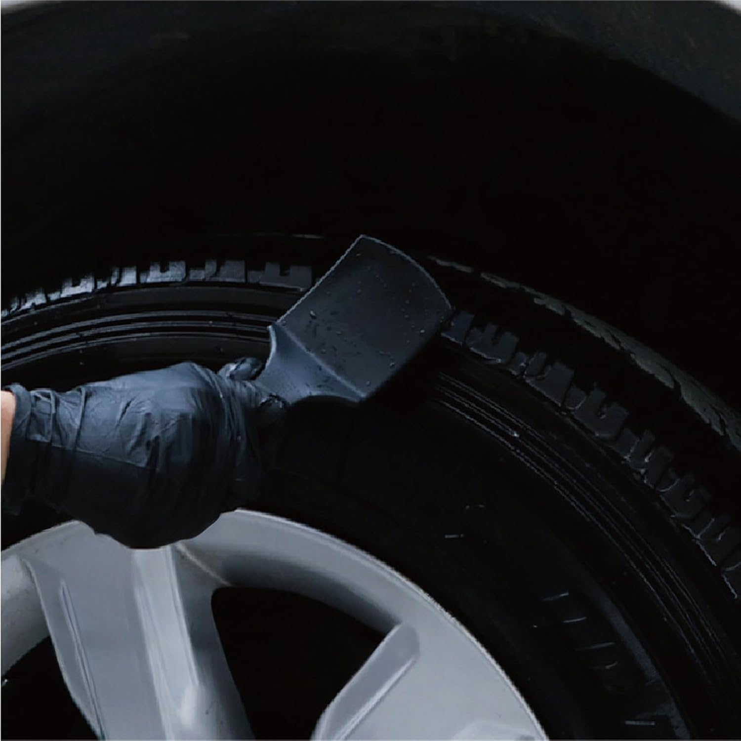 Tire Brush, Car Wheel Brush, Stiff Nylon Bristles for Cleaning Tires, Carpets, Auto Detailing, Black-Unron image number 3