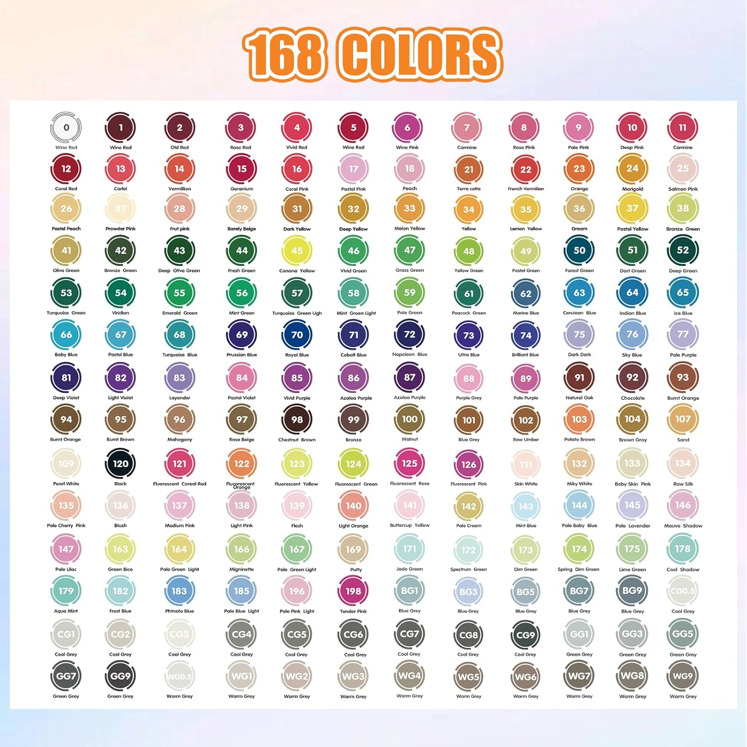 168 Colors Alcohol Brush Markers with Free App,Dual Brush & Chisel Tips Blender Art Markers for Adults and Kids, Alcohol Based Markers Dual Tips for Painting, Sketching, Drawing