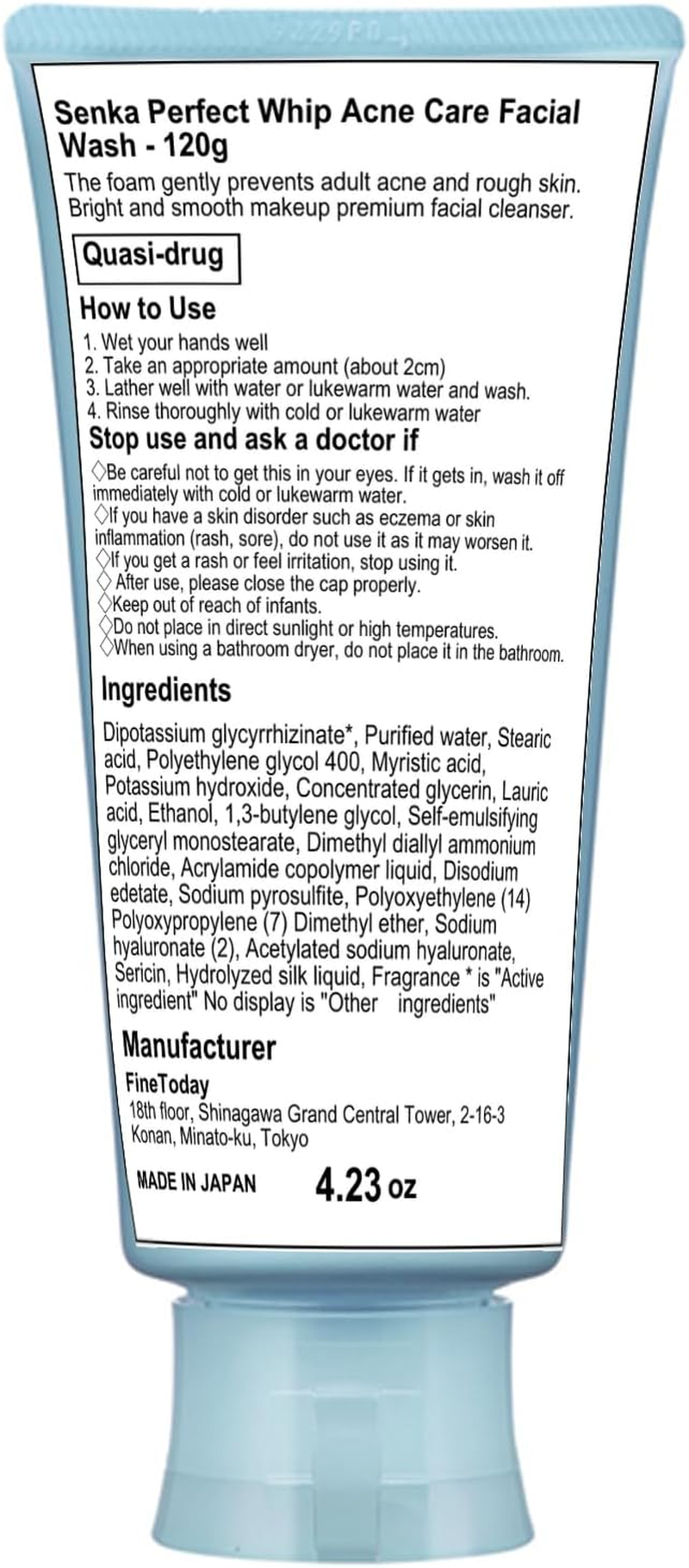 Senka Perfect Whip Acne Care Facial Wash - 120 G Blotting Paper Set