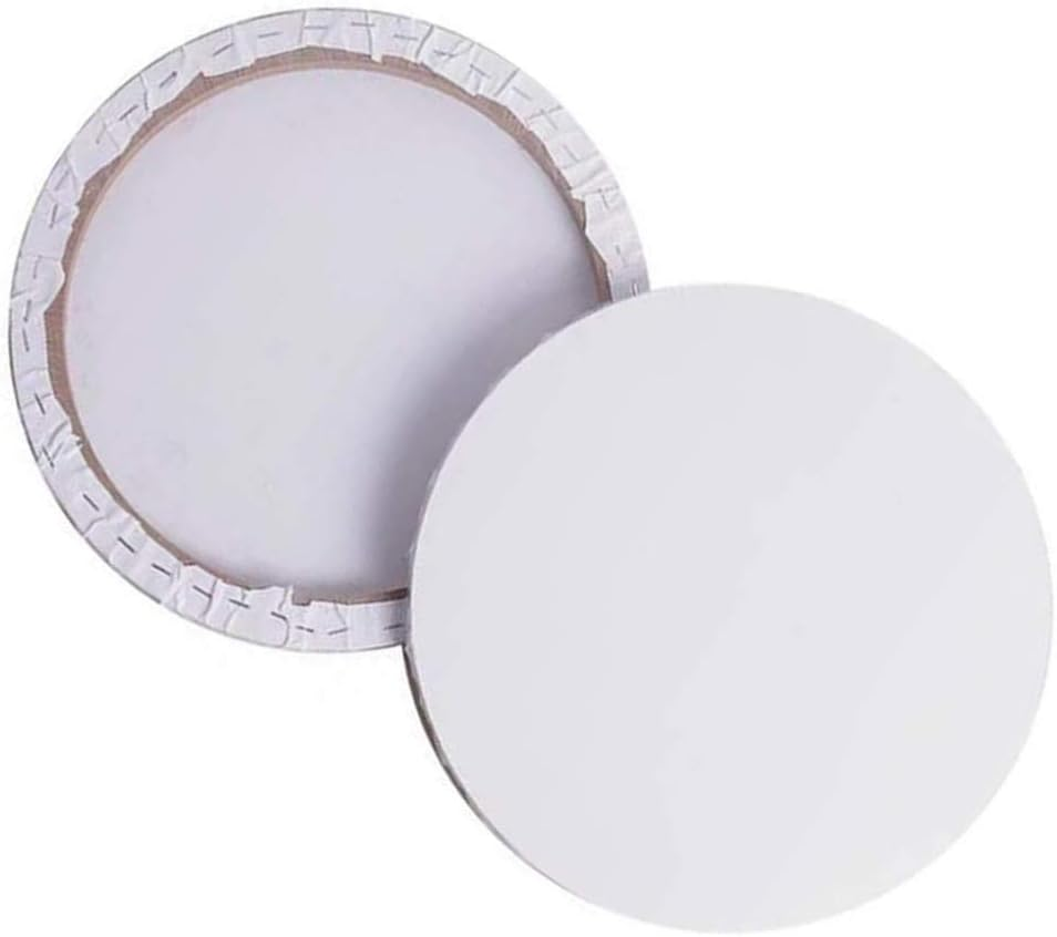 Didiseaon round Canvas for Painting: Pre-Stretched Circle Canvas Blank Frame 50Cm White Art Canvases Panels for Oil, Acrylic, Gouache, Crafts Drawing Painting DIY image number 2
