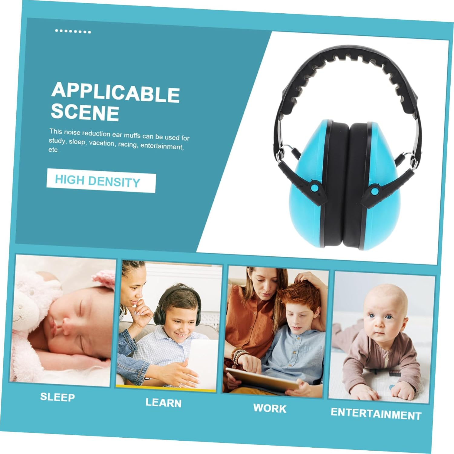 ARTIBETTER Soundproof Noise Cancelling Earbuds Snoring Headphones for Plane Head Phones Ear Muffs Band Green High-Density Sponge image number 5