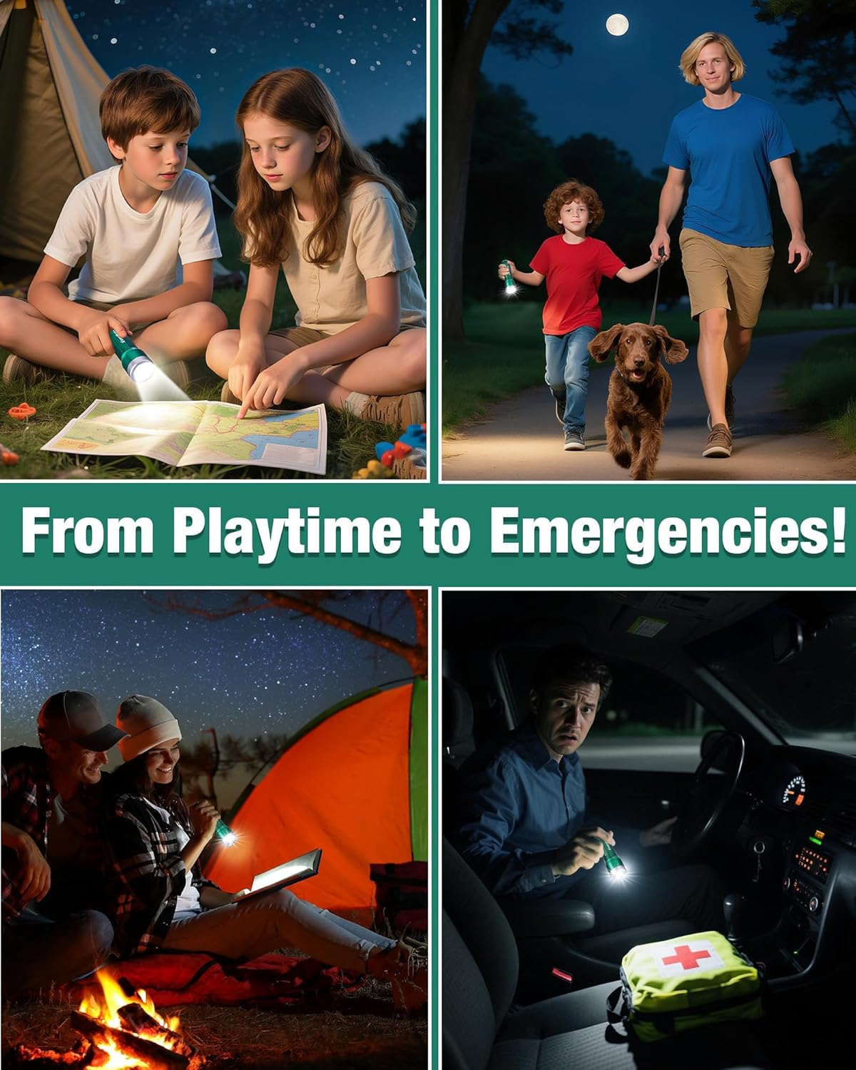 Everbrite Mini Flashlight, LED Flash Light with 3 Modes, 3 AAA Batteries Included, Water-Resistant Small Flashlight for Emergencies and Camping, Green, 1 Pack - Blue image number 4