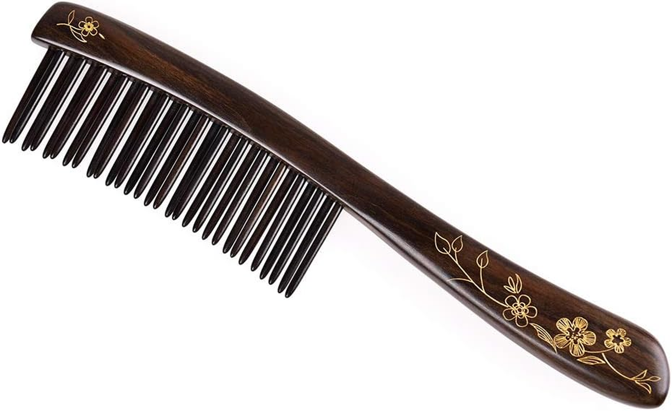 TAN MUJIANG Wooden Hair Comb Wide-Tooth Inserted Teeth for Women Curly Hair (CQCGB0101) image number 6