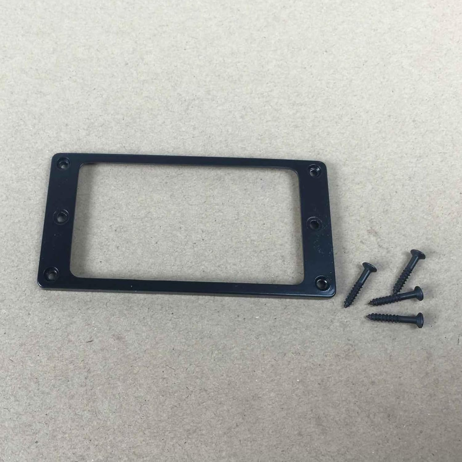 TRADERPLUS Flat Metal Humbucker Pickup Mounting Ring Set Electric Guitar Pickup Frame Mounting Ring with Screws Bridge Neck Pickups Cover Frame Replacement Part (Black) image number 4