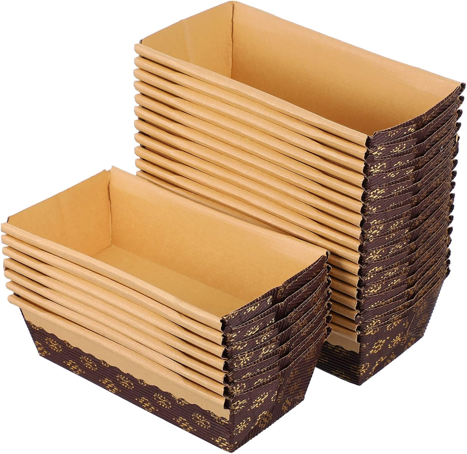 Mikinona 25Pcs Disposable Paper Loaf Pans Rectangular Baking Molds for Bread and Cake Oil-Resistant Microwave Safe for Home Baking image number 5