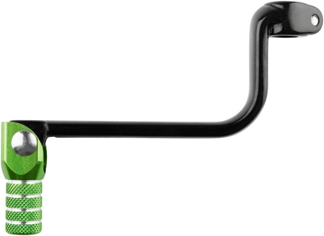 Tusk Folding Shift Lever Black/Green Tip -Fits: Kawasaki KLX110 2005-2015 image number 2